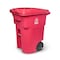 Toter 96 Gal. Red Hazardous Waste Trash Can with Wheels and Lid Lock RMN96 - alternate 1
